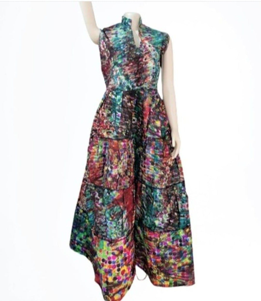 Africa Adire Print Maxi Dress