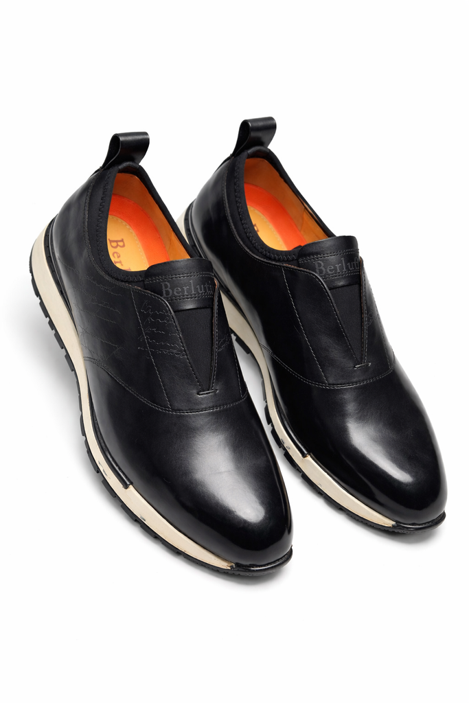 Classic Black Slip-On Leather Shoes - Berluti
