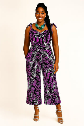Violet Burst Tie-Dye Sleeveless Jumpsuit