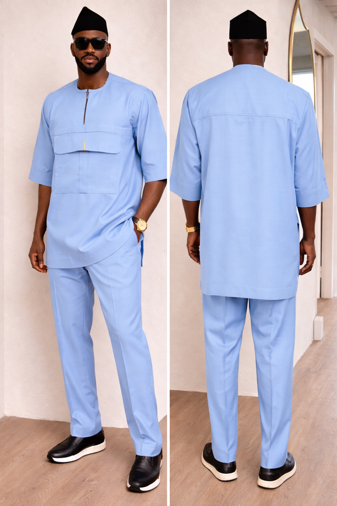 Sky Blue Senator Set with Utility Chest Pocket Detail