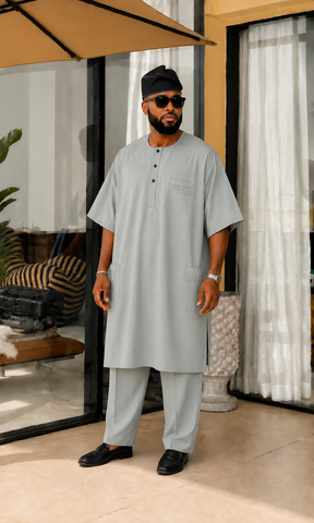 Classic Faded Teal Free-Flow Danshiki Set