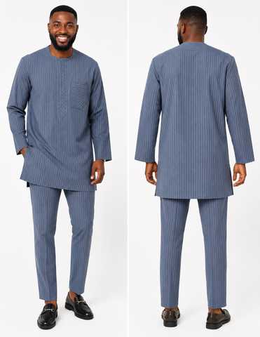 Gentleman’s Slate Gray Pinstripe Senator Set