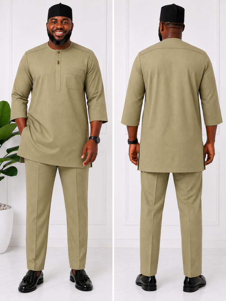 oFlourish Executive Light Olive Pinstripe Senator Set – 2X