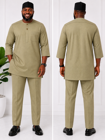 oFlourish Executive Light Olive Pinstripe Senator Set – 2X