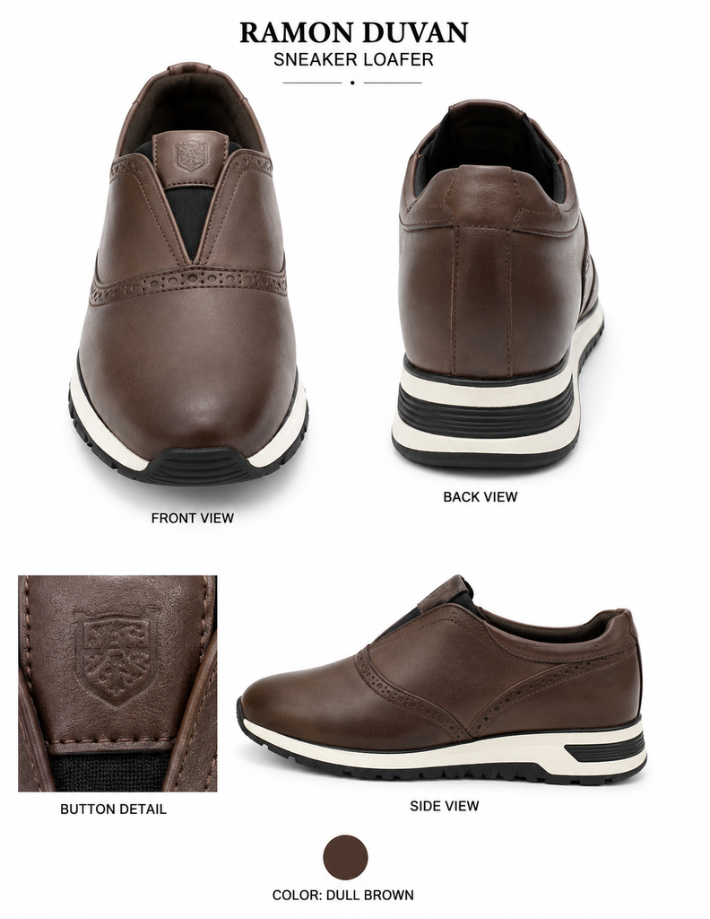 Ramon Duvan Dull Brown Premium Leather Sneaker Loafer