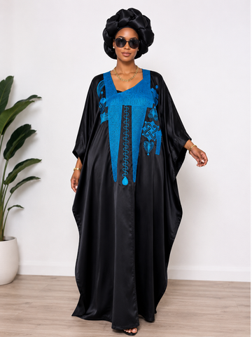FloFlourish Royal Sapphire Woven Silk Kaftan