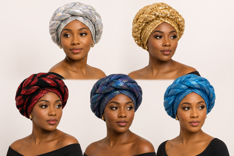 Different  Colors Radiant Crown Metallic Turban Collections
