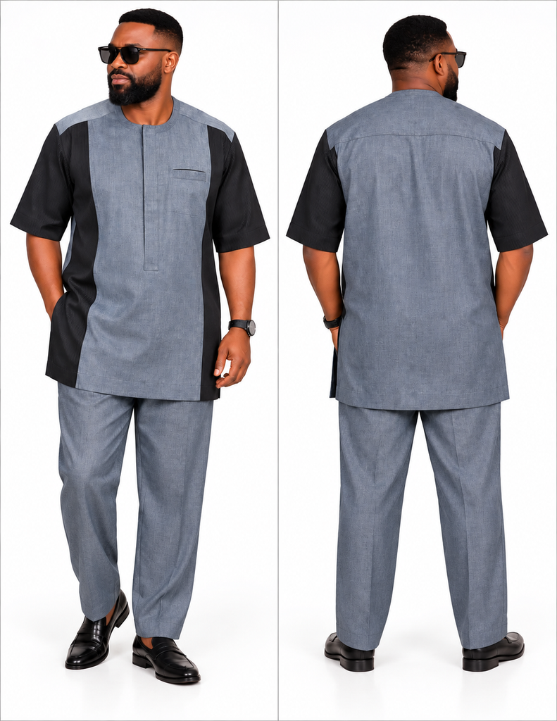 Men’s Ash Gray & Black Contemporary Senator Set