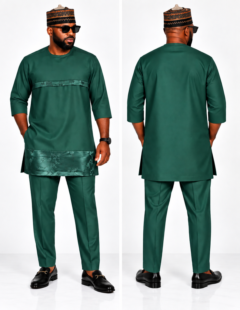 Emerald Green Jacquard Senator Set