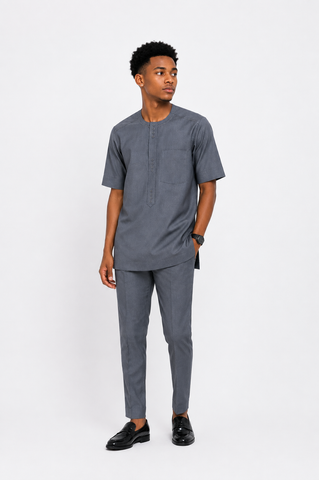 Men’s Classic Gray Short-Sleeve Senator Set