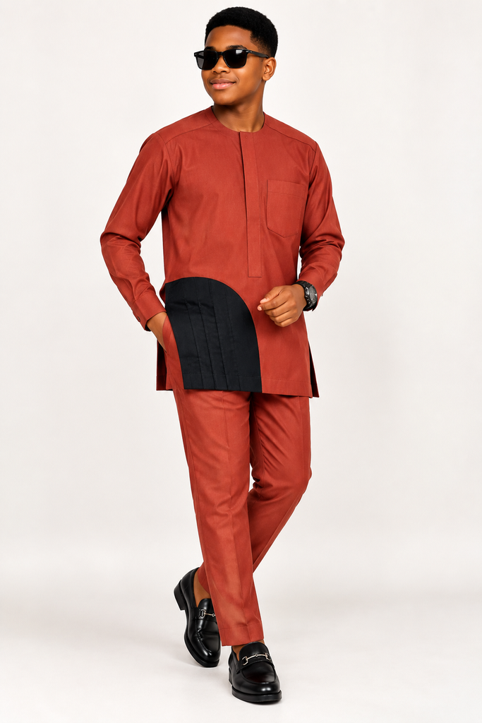 Young Gentleman Rust & Black Statement Senator Set