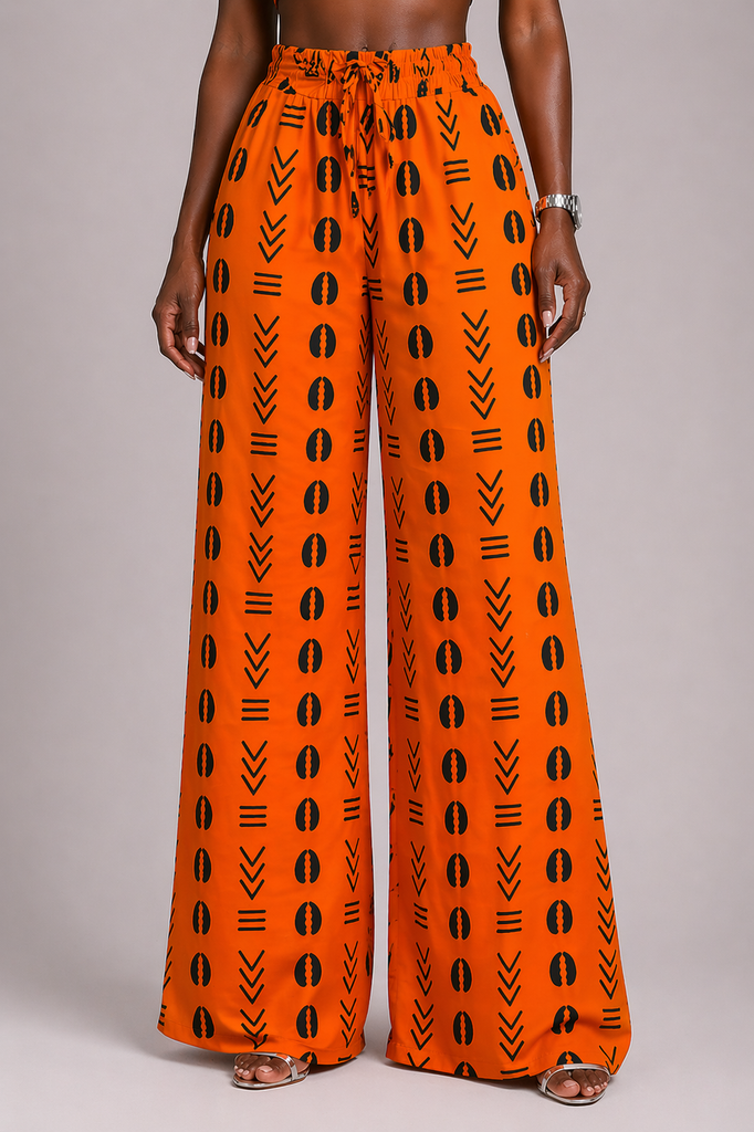 Bold Ankara Print Wide-Leg Pants