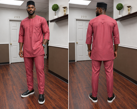 Dusty Rose Senator Set with Chest Flap Pocket – Classic Modern Fit