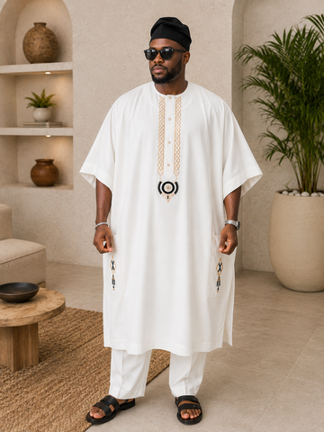 Regal Ivory Embroidered Danshiki Set