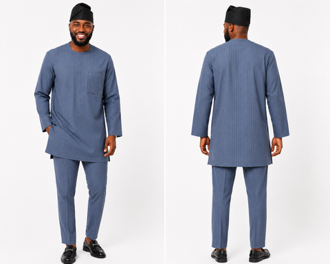 Gentleman’s Slate Gray Pinstripe Senator Set