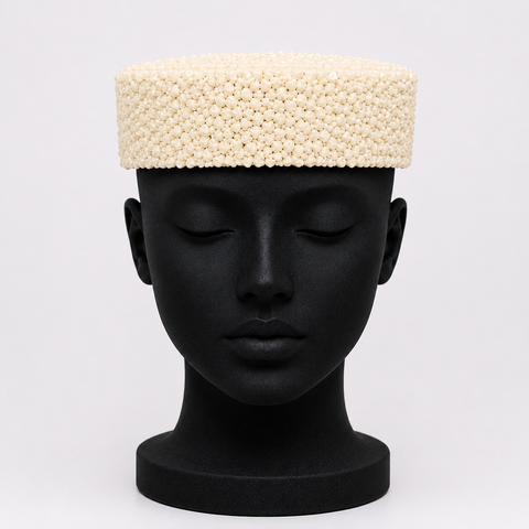 Royal Red Coral Beaded Hat