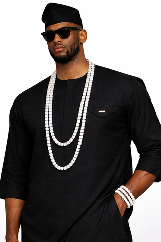 Cube Beaded Luxury Layered Necklace Bracelet Set