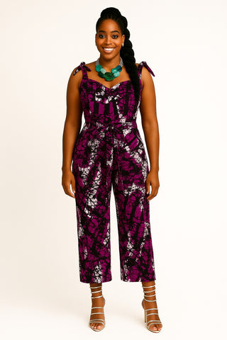 Violet Burst Tie-Dye Sleeveless Jumpsuit