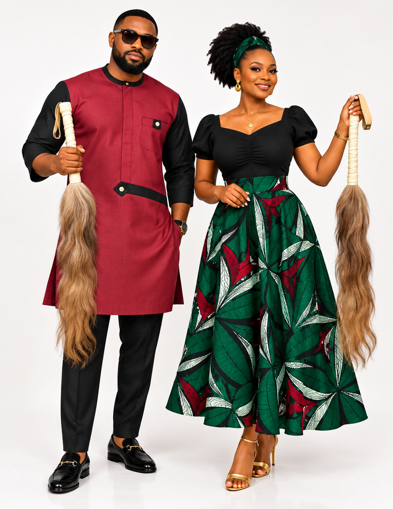 Traditional African Horsetail Fly Whisk (Irukere) – Royal Cultural Ceremonial Accessory