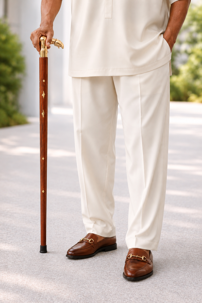 Luxury Black Wood & Gold Jaguar Handle Walking Stick