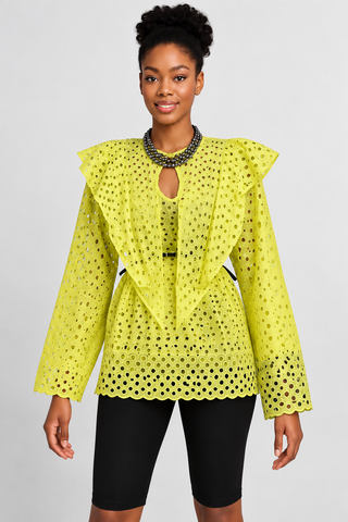 Crimson Flap Free-Fit Eyelet Top