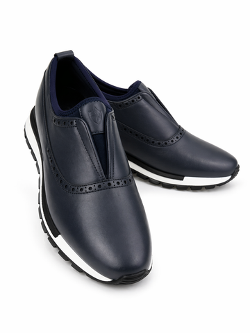 Ramon Duvan Navy Blue Slip-On Luxe Hybrid Dress Sneakers