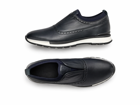 Ramon Duvan Navy Blue Slip-On Luxe Hybrid Dress Sneakers