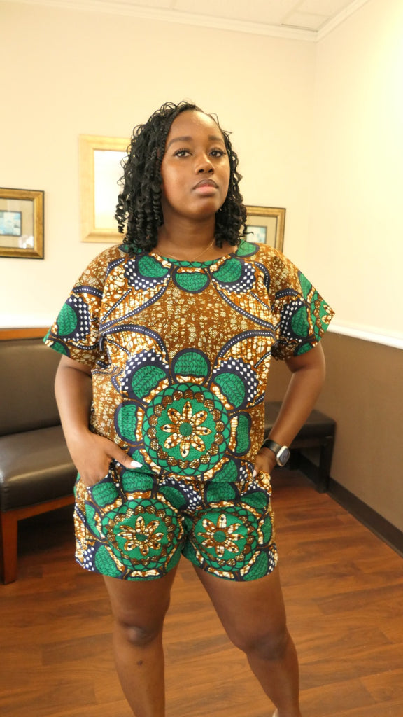 Ankara Matching Shorts And Top Casual Ankara Spark: African Print