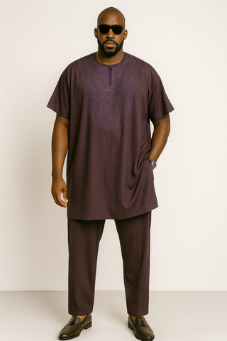 Rich Plum Rhinestone modern danshiki