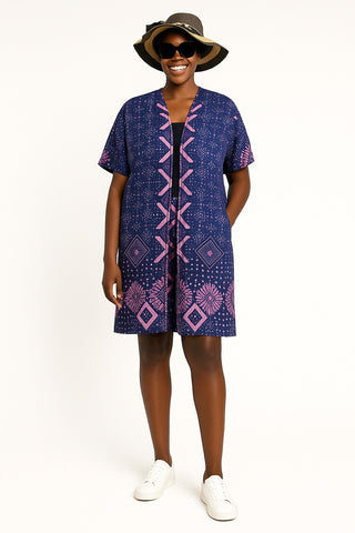 Urban Breeze: African Ankara Short Kimono Dress"