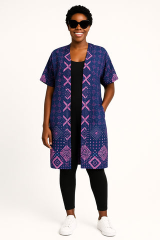 Urban Breeze: African Ankara Short Kimono Dress"