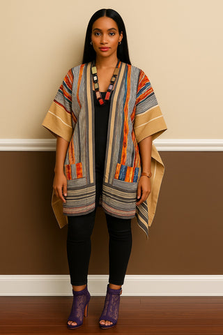 Tie-Dye Asooke Short Kimono