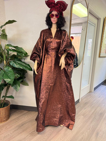 Copper Luxe Full-Length Organza Bubu Dress