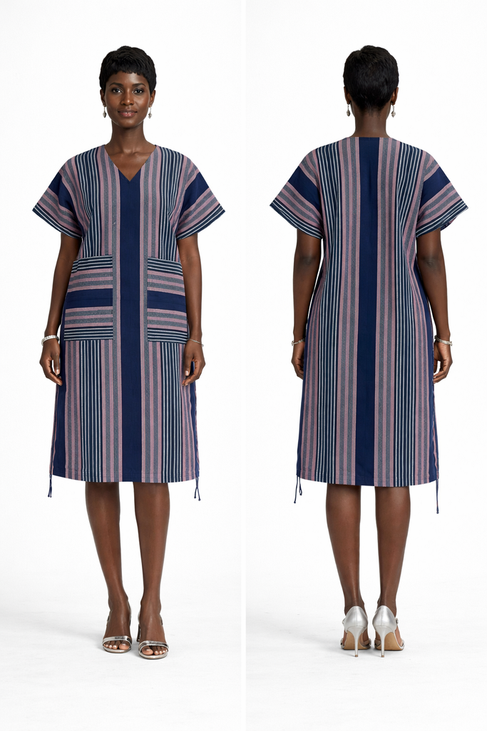Aso-Oke Striped Two-Piece Kaftan
