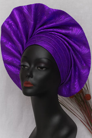 Royal Amethyst African Gele Headwrap