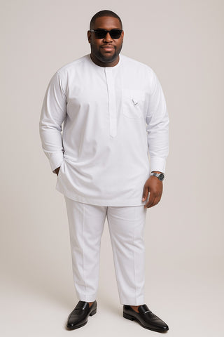 Classic White Senator Set with Black Loafers