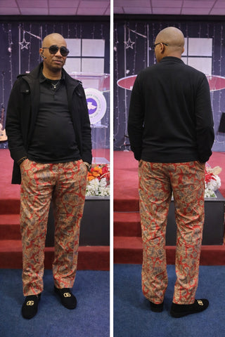 Adire Tie-Dye Relaxed Fit Pant – Elastic Waist African Statement Trousers