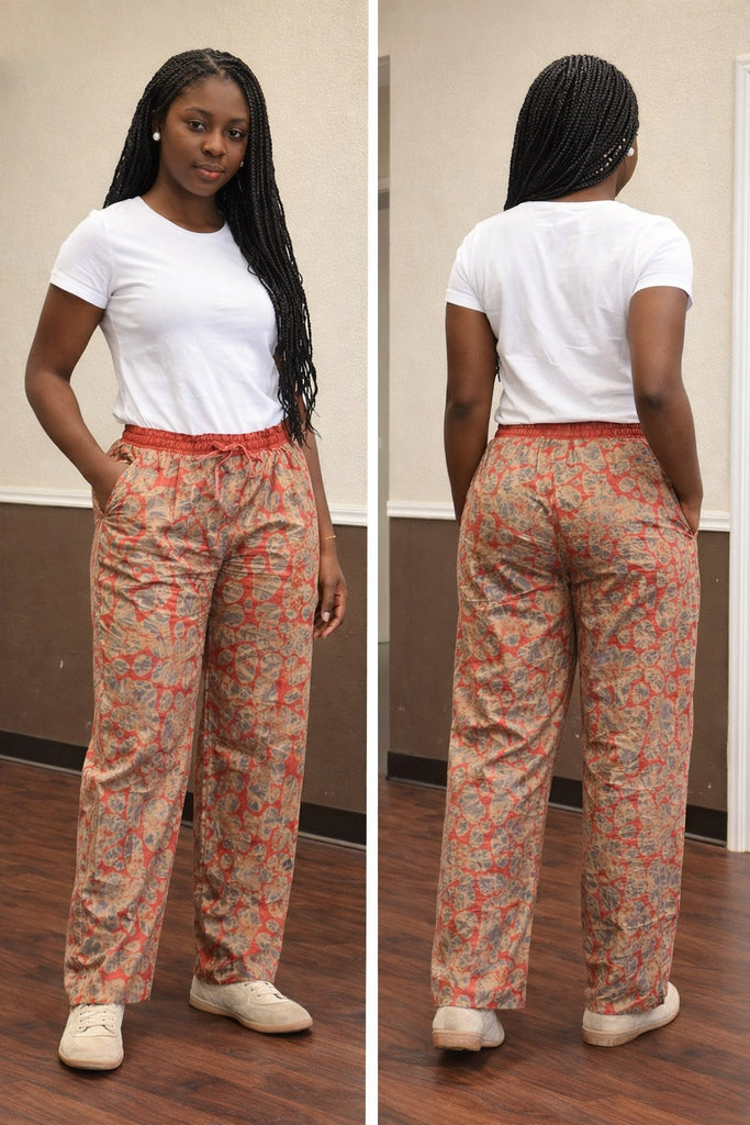 Adire Tie-Dye Relaxed Fit Pant – Elastic Waist Drawstring Trousers
