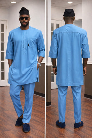 Sky Blue Senator Set with Minimal Black Accent Detailing