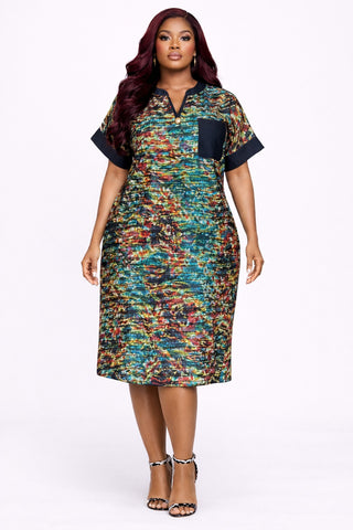 Aurora Tie-Dye V-Neck Knee-Length Dress – FloFlourish
