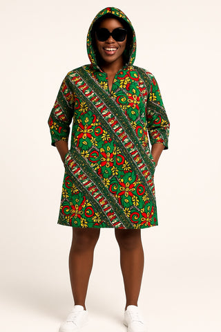 Vibrant Freedom: The African Ankara Hoodie Dress