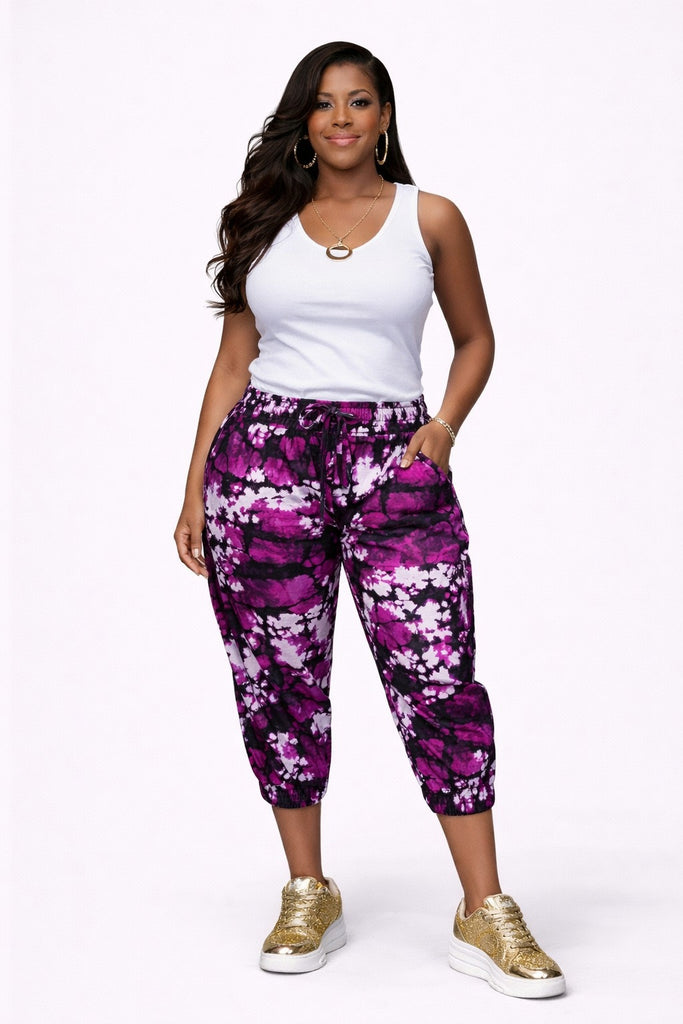 Tie-Dye Ankara Crop Pants