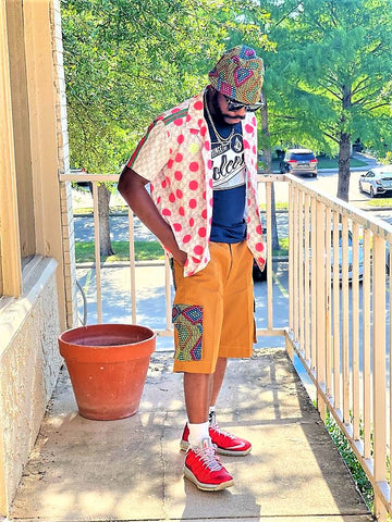 Africa Print Patches Short