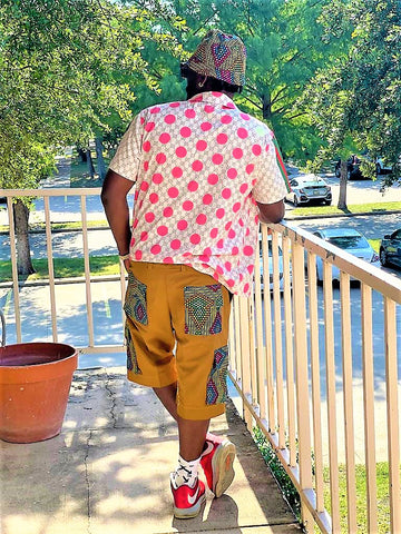 Africa Print Patches Short